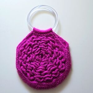 Vintage Knit Rose Bag 🌹